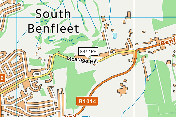 SS7 1PF map - OS VectorMap District (Ordnance Survey)