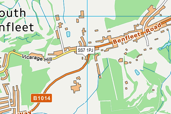 SS7 1PJ map - OS VectorMap District (Ordnance Survey)