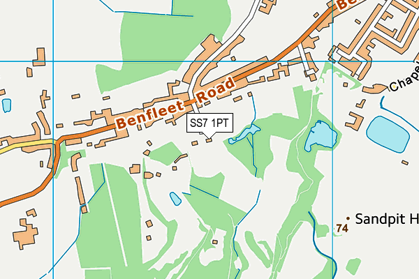 SS7 1PT map - OS VectorMap District (Ordnance Survey)