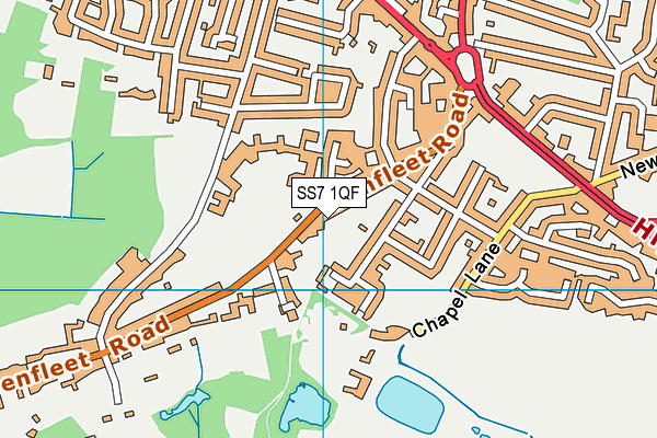 SS7 1QF map - OS VectorMap District (Ordnance Survey)