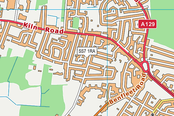 SS7 1RA map - OS VectorMap District (Ordnance Survey)