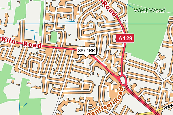 SS7 1RR map - OS VectorMap District (Ordnance Survey)