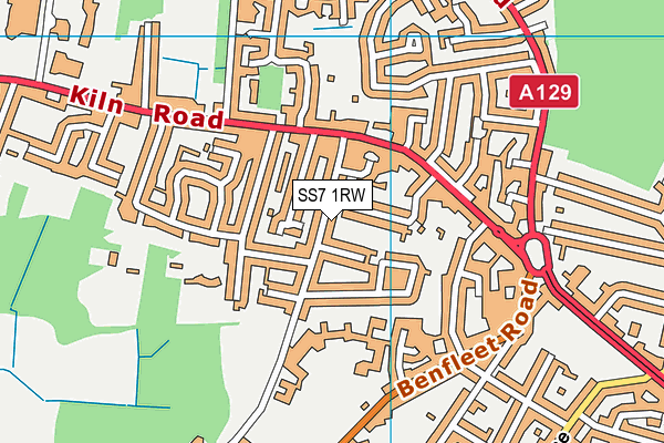SS7 1RW map - OS VectorMap District (Ordnance Survey)