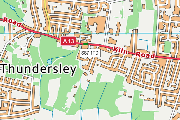 SS7 1TD map - OS VectorMap District (Ordnance Survey)