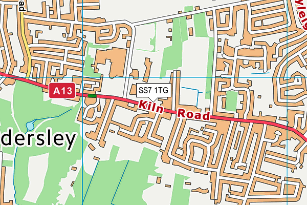 SS7 1TG map - OS VectorMap District (Ordnance Survey)