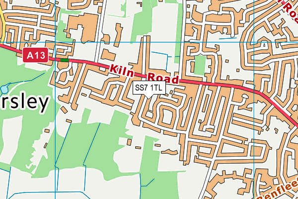 SS7 1TL map - OS VectorMap District (Ordnance Survey)