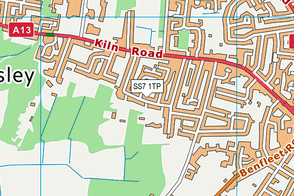 SS7 1TP map - OS VectorMap District (Ordnance Survey)