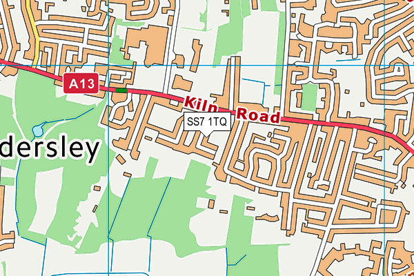 SS7 1TQ map - OS VectorMap District (Ordnance Survey)