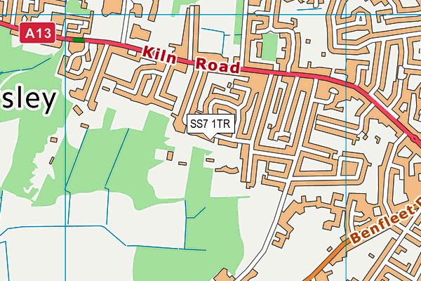 SS7 1TR map - OS VectorMap District (Ordnance Survey)