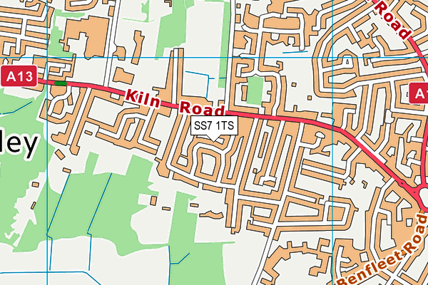 SS7 1TS map - OS VectorMap District (Ordnance Survey)