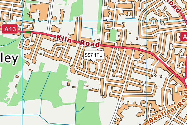 SS7 1TU map - OS VectorMap District (Ordnance Survey)