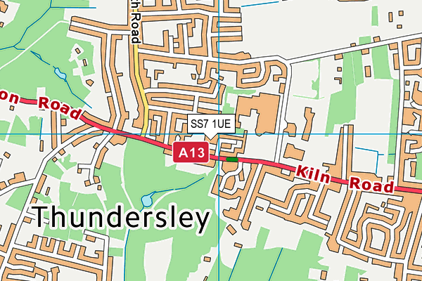 SS7 1UE map - OS VectorMap District (Ordnance Survey)