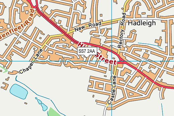 SS7 2AA map - OS VectorMap District (Ordnance Survey)