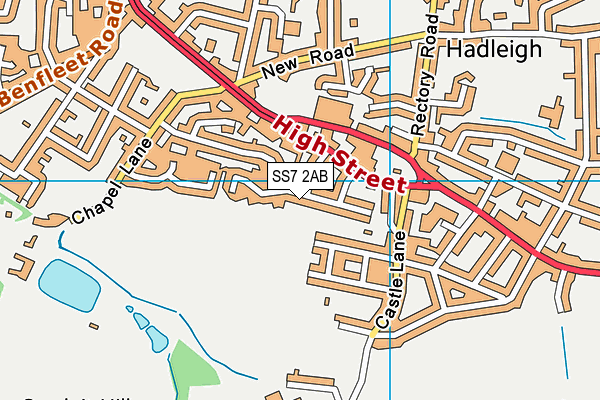 SS7 2AB map - OS VectorMap District (Ordnance Survey)