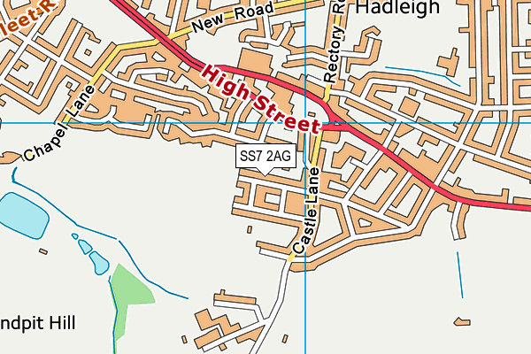 SS7 2AG map - OS VectorMap District (Ordnance Survey)