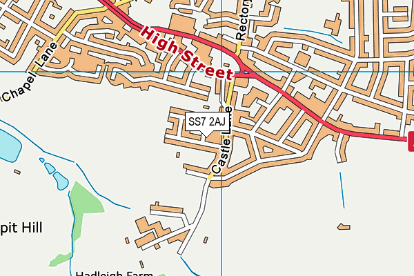 SS7 2AJ map - OS VectorMap District (Ordnance Survey)