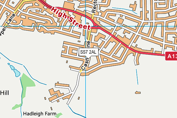 SS7 2AL map - OS VectorMap District (Ordnance Survey)