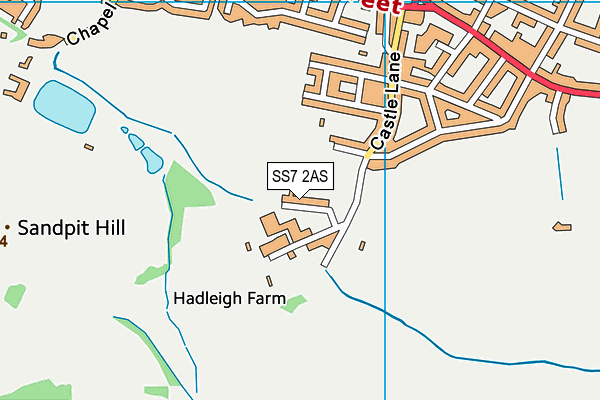 SS7 2AS map - OS VectorMap District (Ordnance Survey)