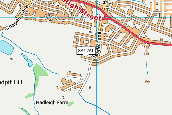 SS7 2AT map - OS VectorMap District (Ordnance Survey)