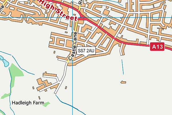 SS7 2AU map - OS VectorMap District (Ordnance Survey)