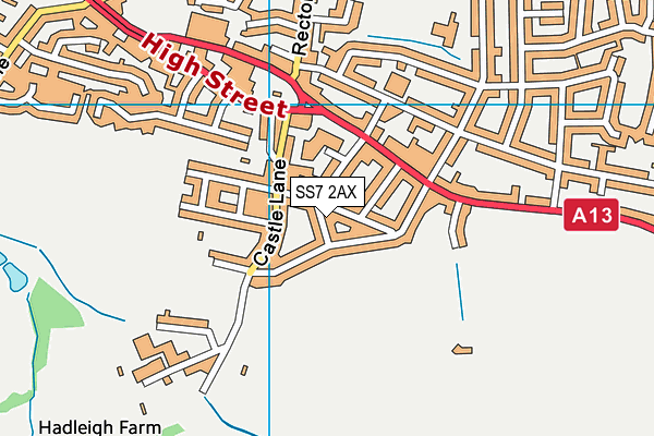 SS7 2AX map - OS VectorMap District (Ordnance Survey)