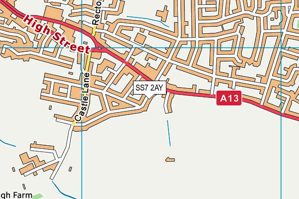 SS7 2AY map - OS VectorMap District (Ordnance Survey)