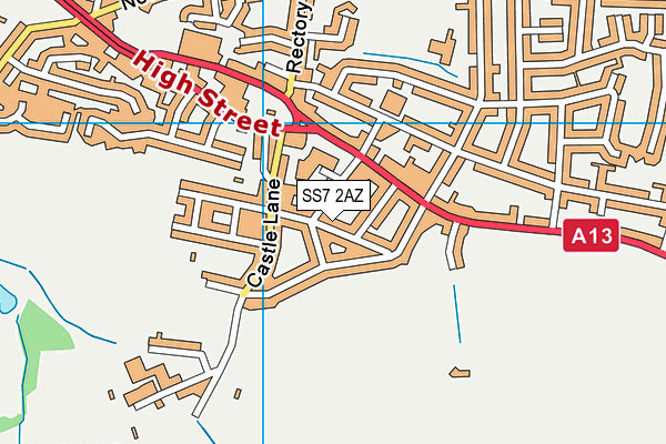 SS7 2AZ map - OS VectorMap District (Ordnance Survey)