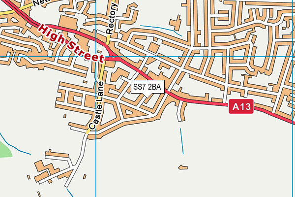 SS7 2BA map - OS VectorMap District (Ordnance Survey)