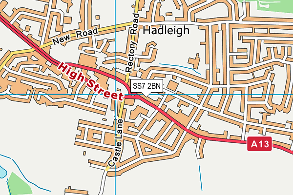 SS7 2BN map - OS VectorMap District (Ordnance Survey)