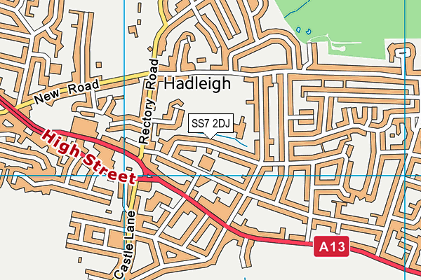 SS7 2DJ map - OS VectorMap District (Ordnance Survey)