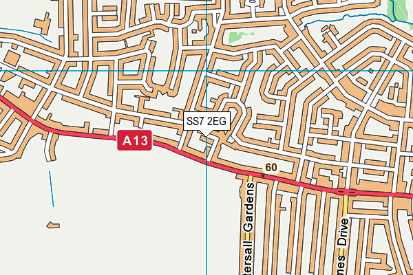 SS7 2EG map - OS VectorMap District (Ordnance Survey)