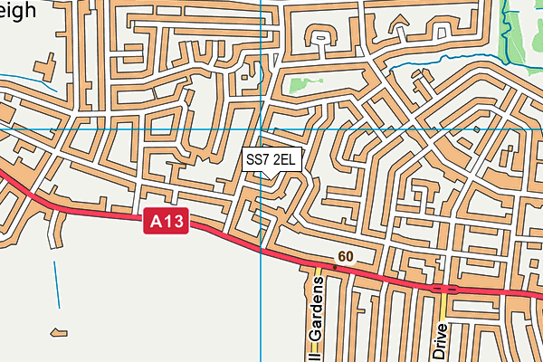 SS7 2EL map - OS VectorMap District (Ordnance Survey)