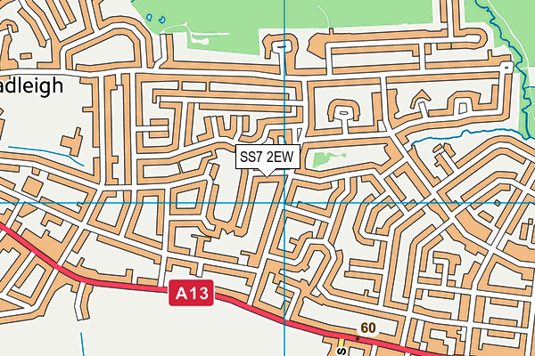 SS7 2EW map - OS VectorMap District (Ordnance Survey)