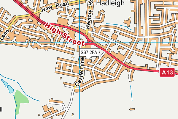 SS7 2FA map - OS VectorMap District (Ordnance Survey)