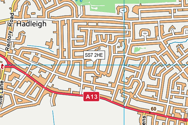 SS7 2HE map - OS VectorMap District (Ordnance Survey)