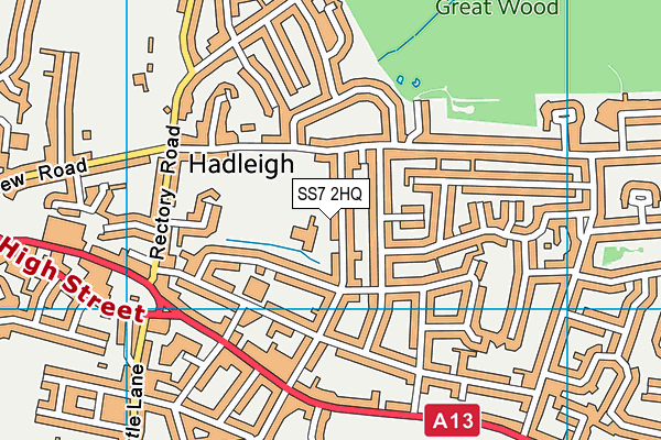 Hadleigh Infant and Nursery School map (SS7 2HQ) - OS VectorMap District (Ordnance Survey)