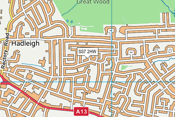 SS7 2HW map - OS VectorMap District (Ordnance Survey)