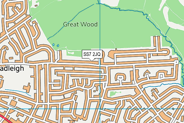 SS7 2JQ map - OS VectorMap District (Ordnance Survey)