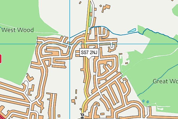 SS7 2NJ map - OS VectorMap District (Ordnance Survey)