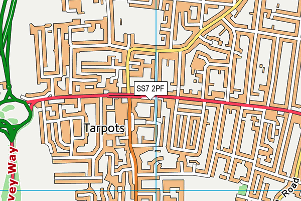 SS7 2PF map - OS VectorMap District (Ordnance Survey)