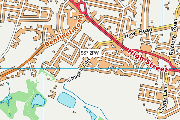 SS7 2PW map - OS VectorMap District (Ordnance Survey)