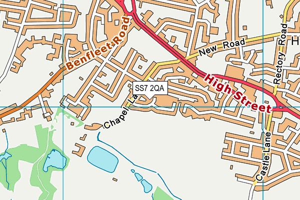 SS7 2QA map - OS VectorMap District (Ordnance Survey)