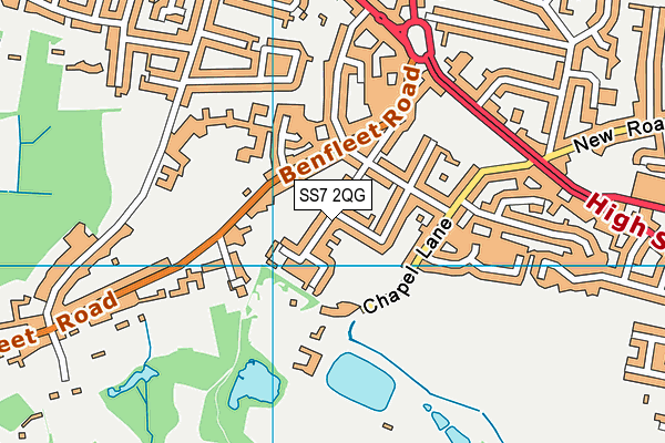 SS7 2QG map - OS VectorMap District (Ordnance Survey)