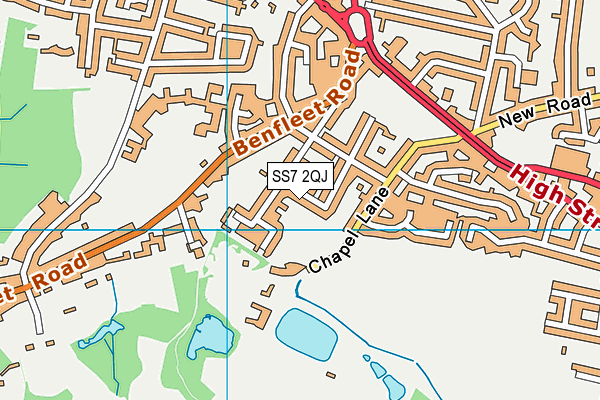 SS7 2QJ map - OS VectorMap District (Ordnance Survey)