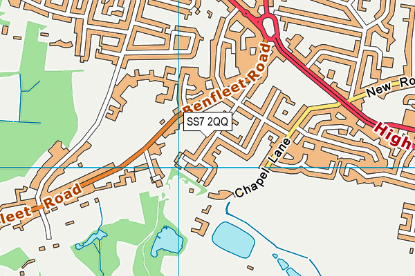 SS7 2QQ map - OS VectorMap District (Ordnance Survey)