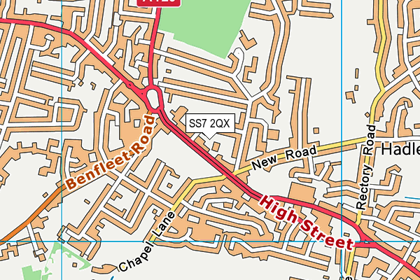 SS7 2QX map - OS VectorMap District (Ordnance Survey)