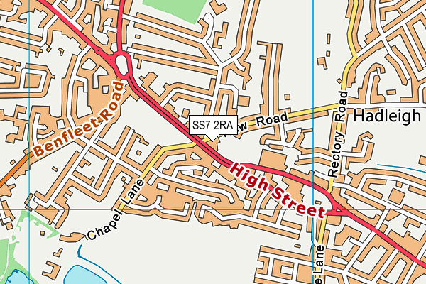 SS7 2RA map - OS VectorMap District (Ordnance Survey)