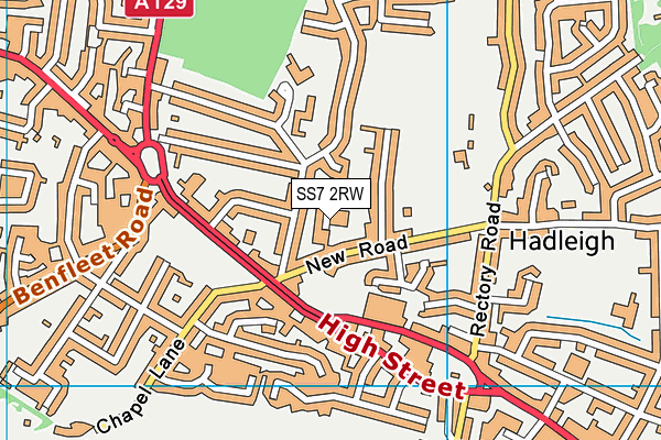 SS7 2RW map - OS VectorMap District (Ordnance Survey)