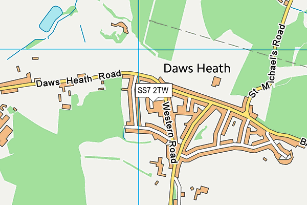 SS7 2TW map - OS VectorMap District (Ordnance Survey)