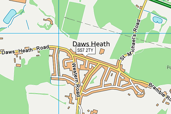 SS7 2TY map - OS VectorMap District (Ordnance Survey)